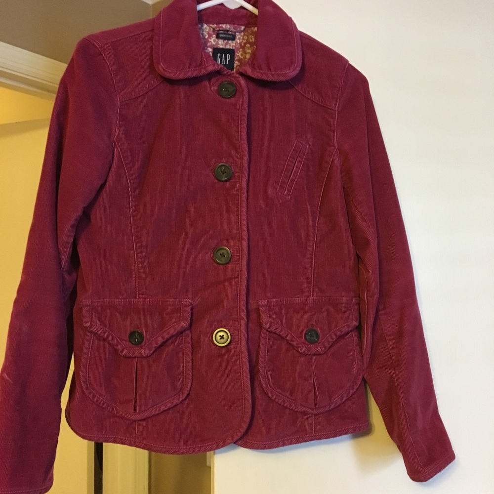 Gap pink corduroy button-up jacket size 8